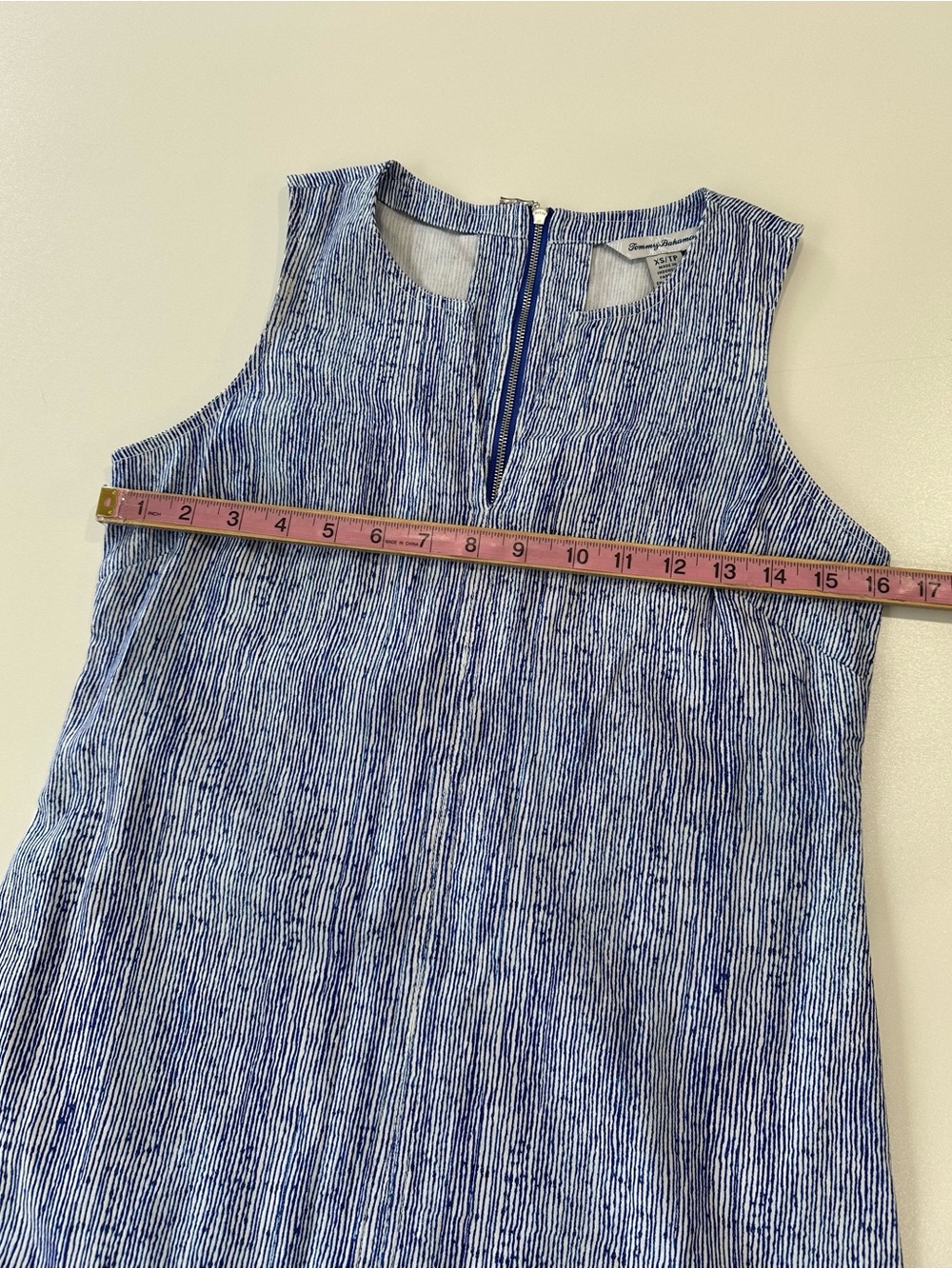 Tommy Bahama Palm-A-Dora Shimmer Bay Sheath Dress Linen Blend Size XS White Blue - Picture 5 of 11